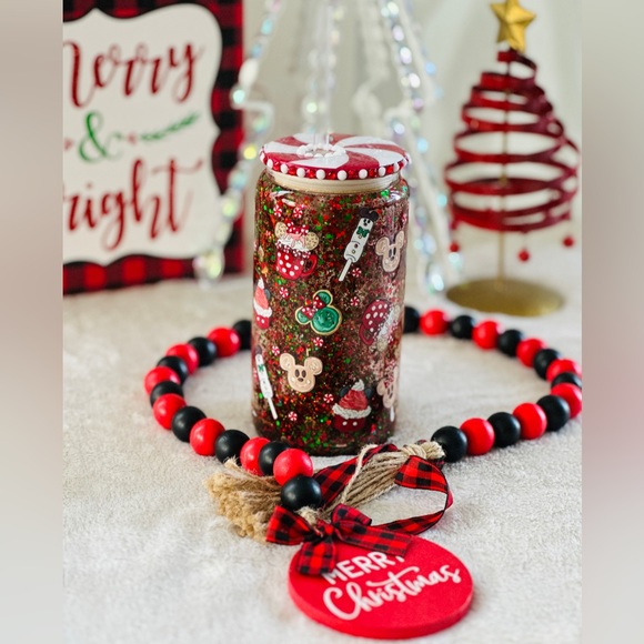 16oz Sweets Holiday Snowglobe Glass Cup - Picture 1 of 4
